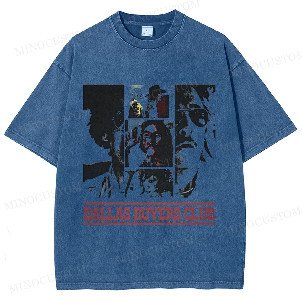 Dallas Buyers Club Biographical Drama Retro Collage Graphic Washed T-Shirt 