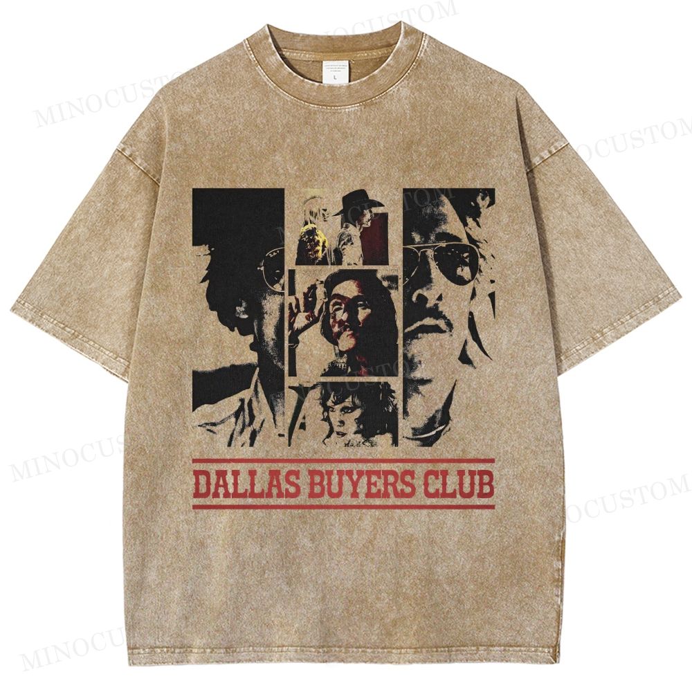 Dallas Buyers Club Biographical Drama Retro Collage Graphic Washed T-Shirt 
