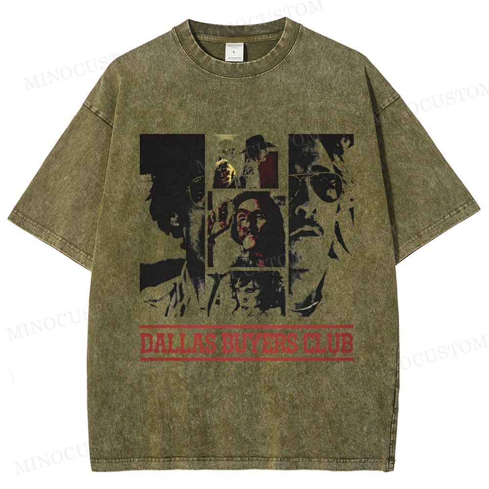 Dallas Buyers Club Biographical Drama Retro Collage Graphic Washed T-Shirt 