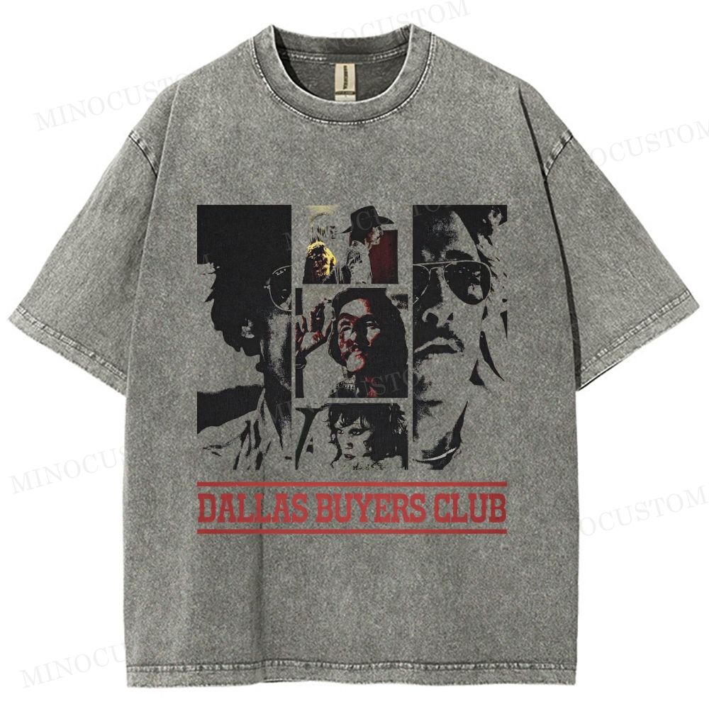 Dallas Buyers Club Biographical Drama Retro Collage Graphic Washed T-Shirt 