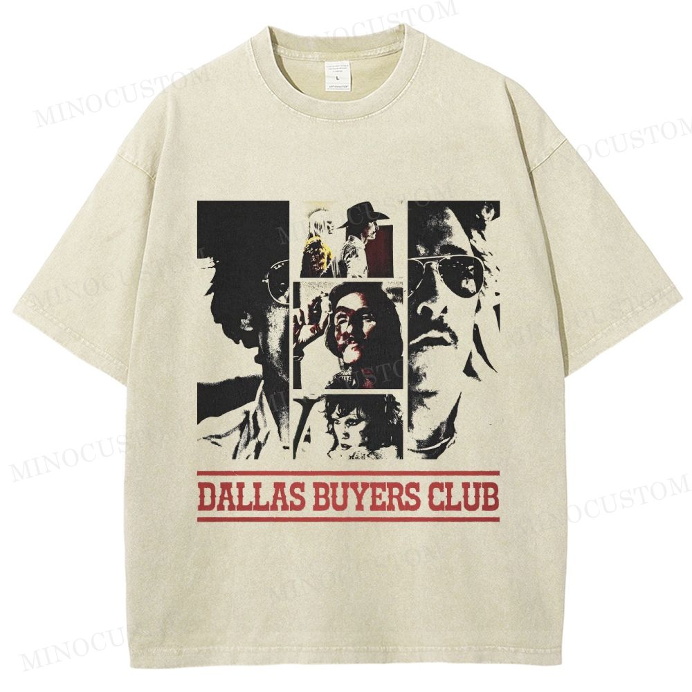 Dallas Buyers Club Biographical Drama Retro Collage Graphic Washed T-Shirt 