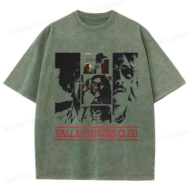 Dallas Buyers Club Biographical Drama Retro Collage Graphic Washed T-Shirt 