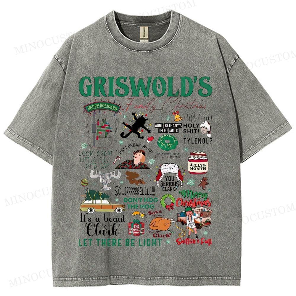 National Lampoon's Christmas Vacation Holiday Comedy Retro Collage Graphic Washed T-Shirt