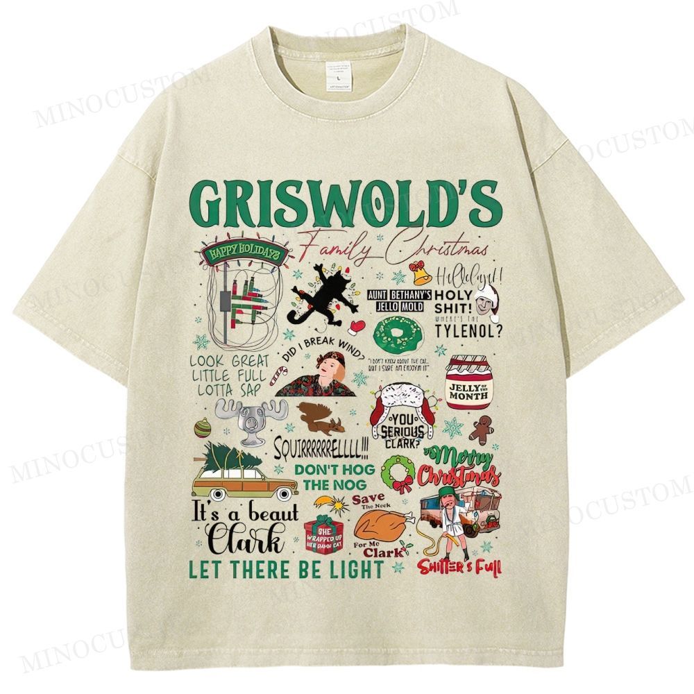 National Lampoon's Christmas Vacation Holiday Comedy Retro Collage Graphic Washed T-Shirt