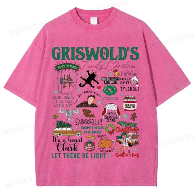 National Lampoon's Christmas Vacation Holiday Comedy Retro Collage Graphic Washed T-Shirt