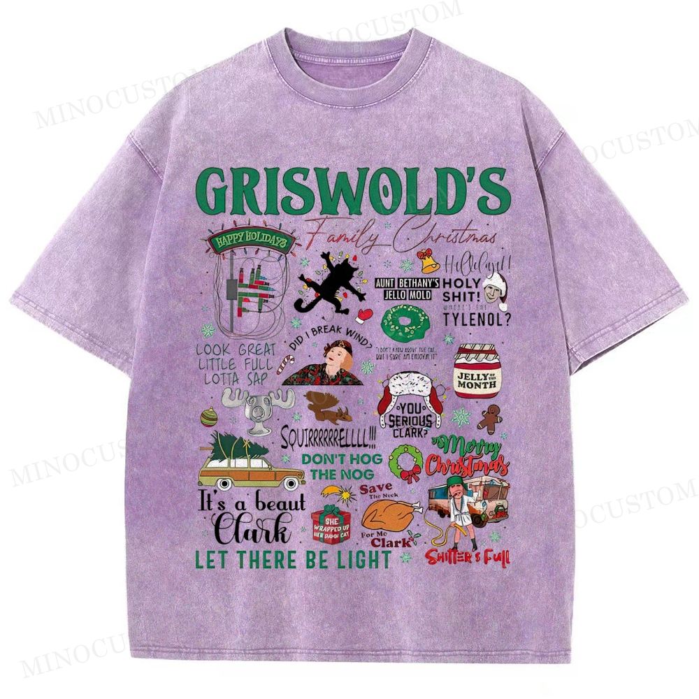 National Lampoon's Christmas Vacation Holiday Comedy Retro Collage Graphic Washed T-Shirt