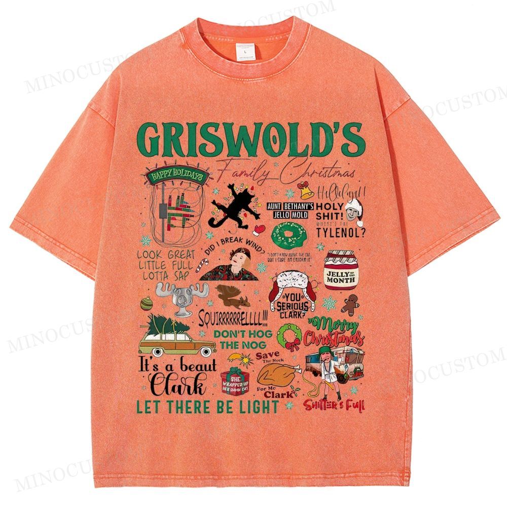 National Lampoon's Christmas Vacation Holiday Comedy Retro Collage Graphic Washed T-Shirt