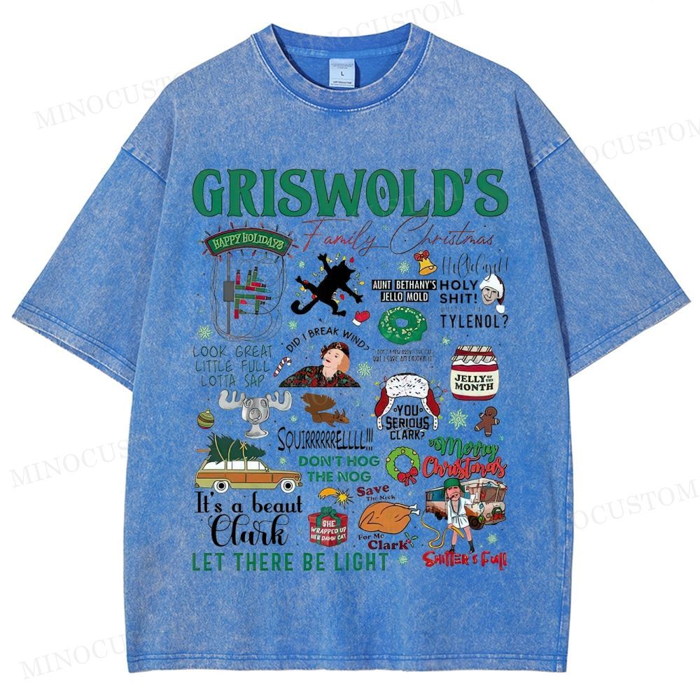 National Lampoon's Christmas Vacation Holiday Comedy Retro Collage Graphic Washed T-Shirt