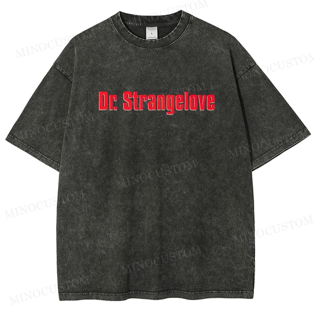 Dr. Strangelove Satirical Comedy Retro Collage Graphic Washed T-Shirt