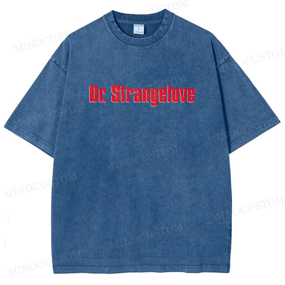 Dr. Strangelove Satirical Comedy Retro Collage Graphic Washed T-Shirt