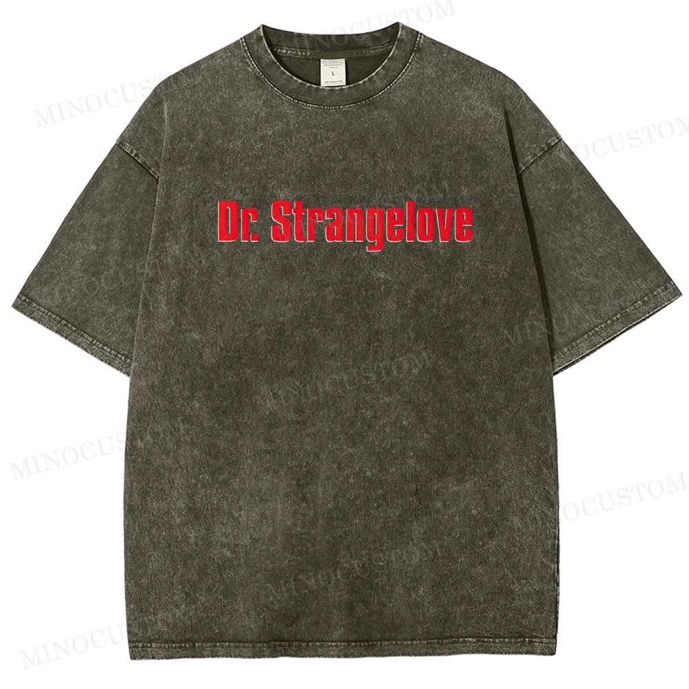Dr. Strangelove Satirical Comedy Retro Collage Graphic Washed T-Shirt