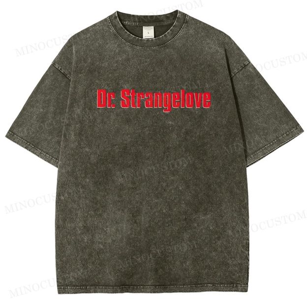 Dr. Strangelove Satirical Comedy Retro Collage Graphic Washed T-Shirt