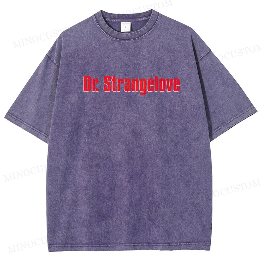 Dr. Strangelove Satirical Comedy Retro Collage Graphic Washed T-Shirt