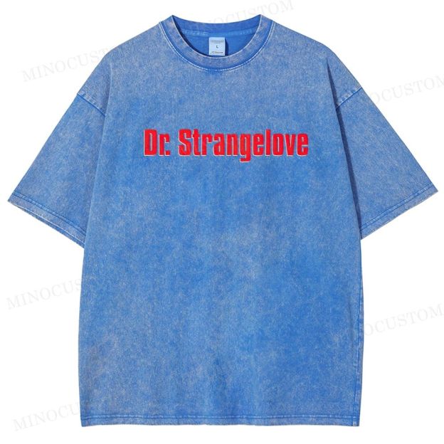 Dr. Strangelove Satirical Comedy Retro Collage Graphic Washed T-Shirt