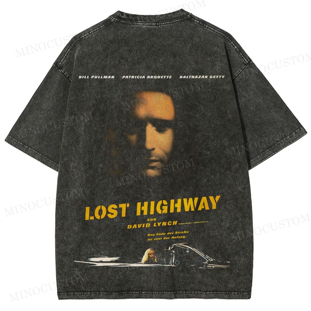 Lost Highway Psychological Thriller Retro Poster GraphicWashed T-Shirt