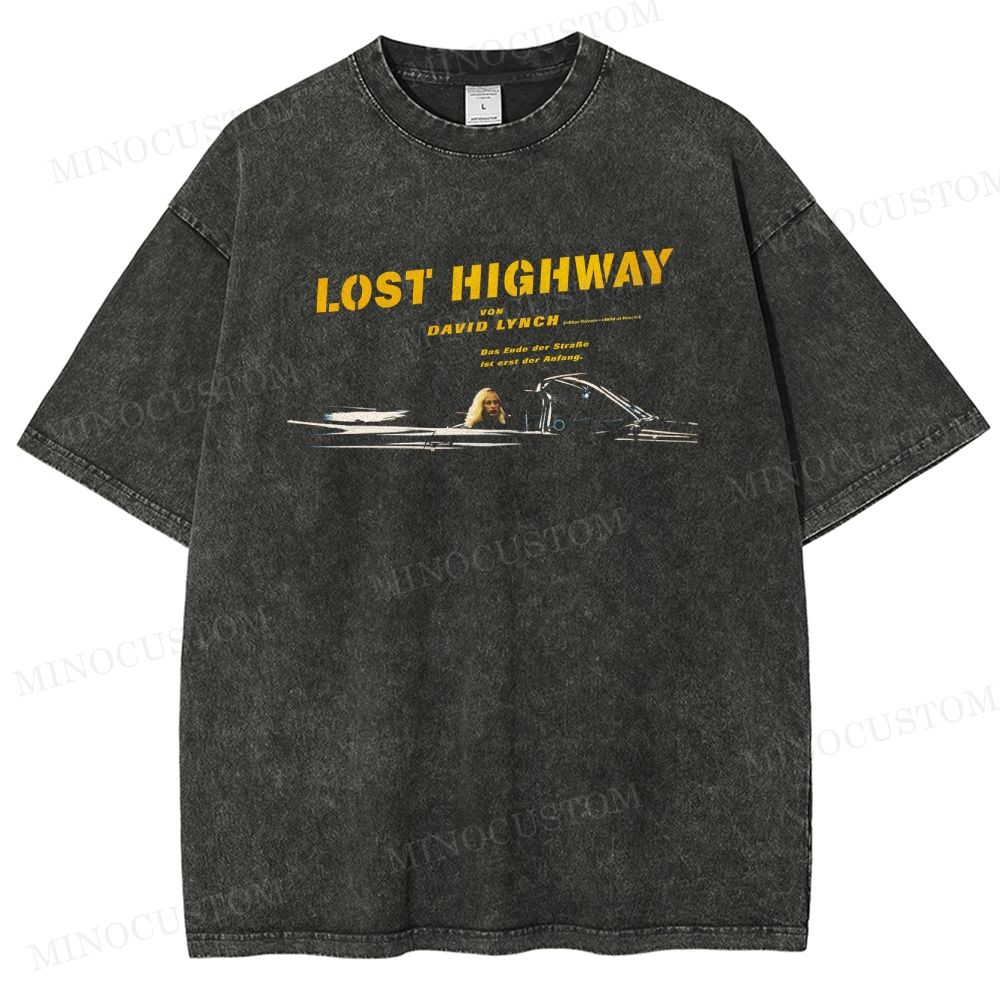 Lost Highway Psychological Thriller Retro Poster GraphicWashed T-Shirt