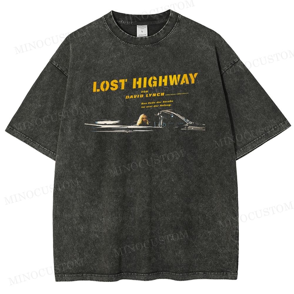 Lost Highway Psychological Thriller Retro Poster GraphicWashed T-Shirt