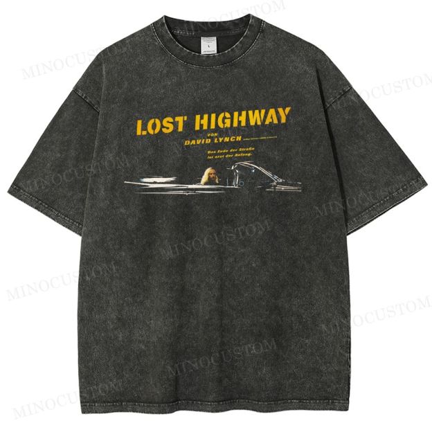 Lost Highway Psychological Thriller Retro Poster GraphicWashed T-Shirt
