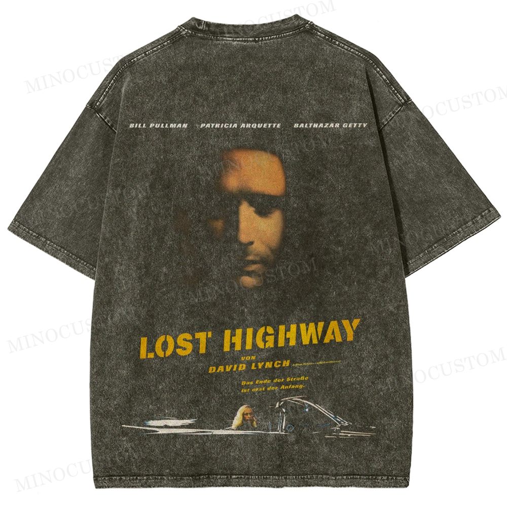 Lost Highway Psychological Thriller Retro Poster GraphicWashed T-Shirt