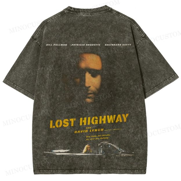 Lost Highway Psychological Thriller Retro Poster GraphicWashed T-Shirt