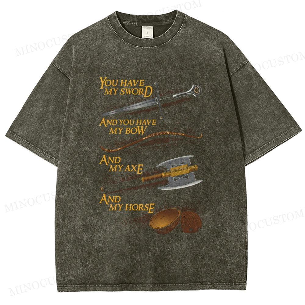 The Lord of the Rings Fantasy Retro Quote & Props Graphic Washed T-Shirt