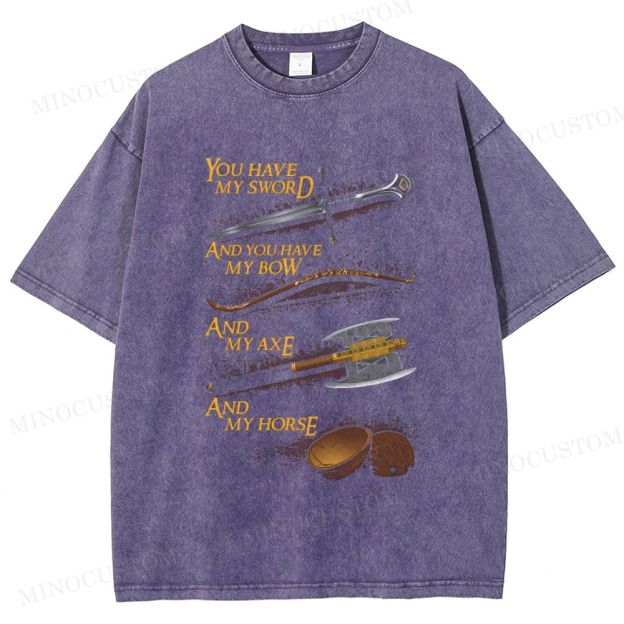 The Lord of the Rings Fantasy Retro Quote & Props Graphic Washed T-Shirt