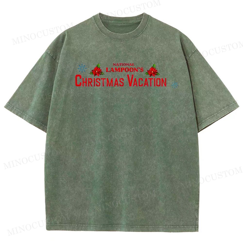 National Lampoon's Christmas Vacation Holiday Comedy Retro Collage Graphic Washed T-Shirt 