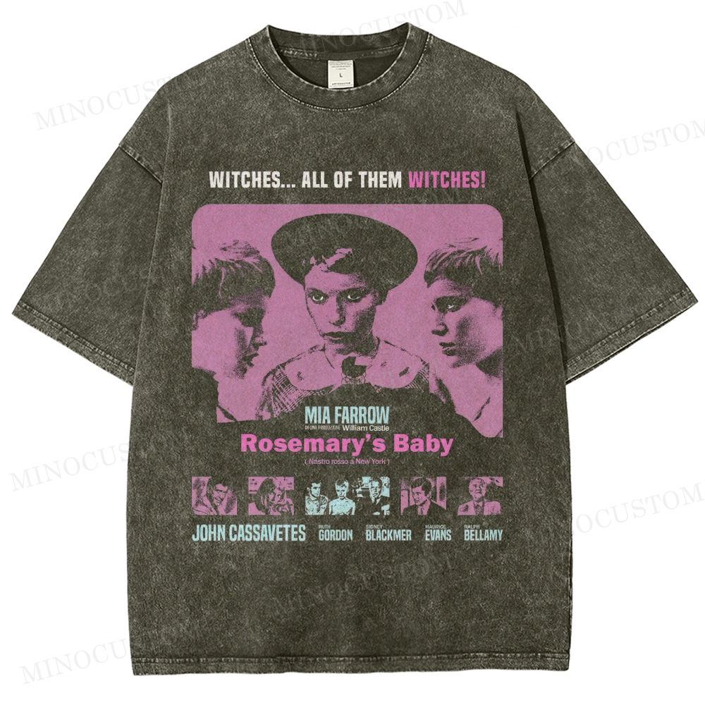Rosemary's Baby Psychological Horror Retro Poster Graphic Washed T-Shirt