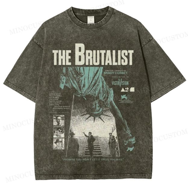 The Brutalist Drama Retro Poster Collage Graphic Washed T-Shirt