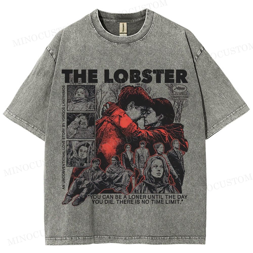 The Lobster Surreal Comedy Retro Collage Graphic Washed T-Shirt 