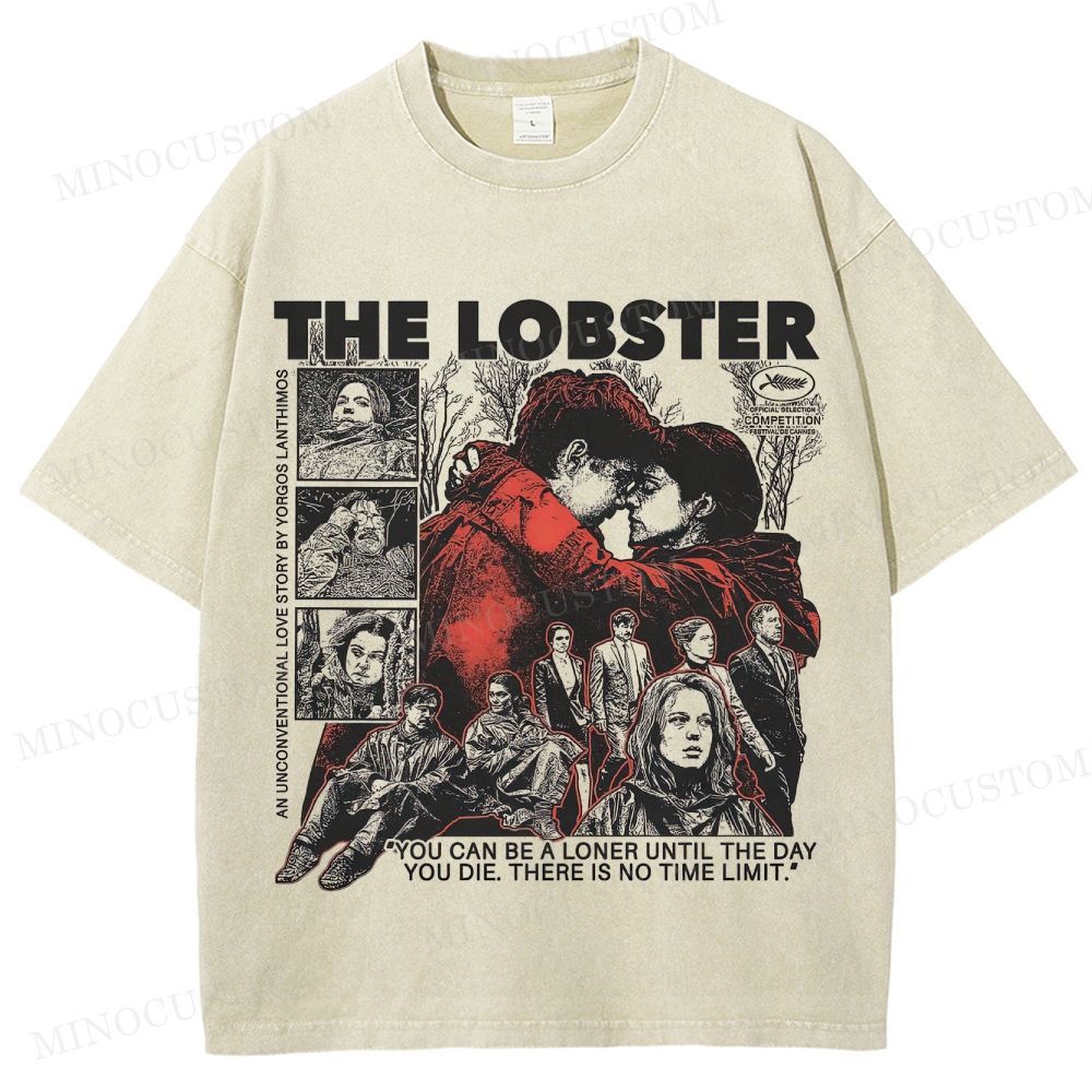 The Lobster Surreal Comedy Retro Collage Graphic Washed T-Shirt