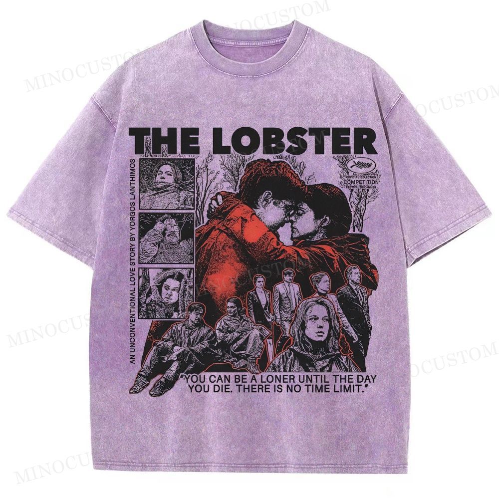 The Lobster Surreal Comedy Retro Collage Graphic Washed T-Shirt 