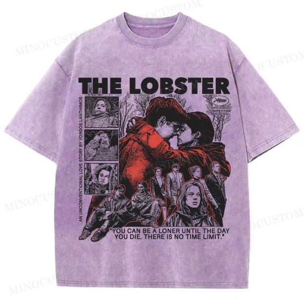 The Lobster Surreal Comedy Retro Collage Graphic Washed T-Shirt 