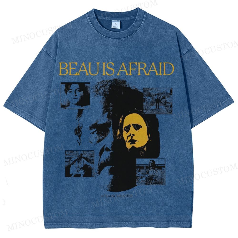 Beau Is Afraid Surreal Horror Retro Collage Graphic Washed T-Shirt