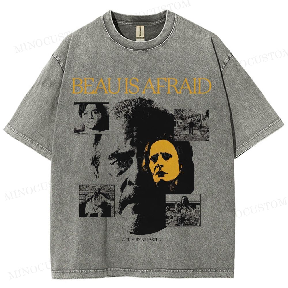 Beau Is Afraid Surreal Horror Retro Collage Graphic Washed T-Shirt