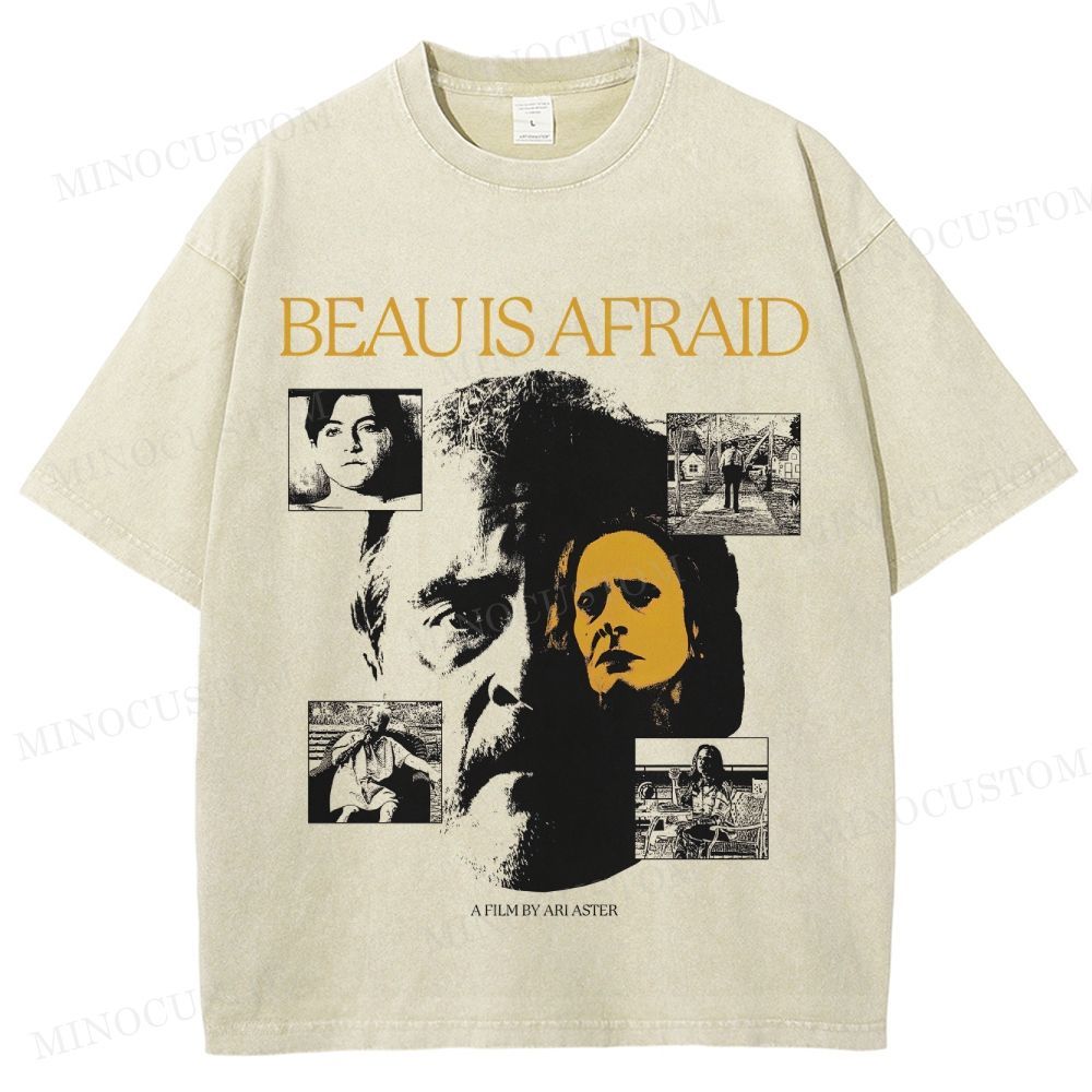 Beau Is Afraid Surreal Horror Retro Collage Graphic Washed T-Shirt