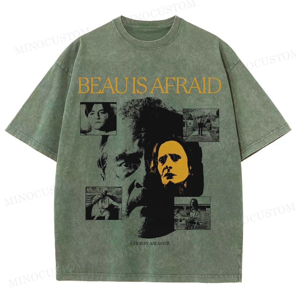Beau Is Afraid Surreal Horror Retro Collage Graphic Washed T-Shirt