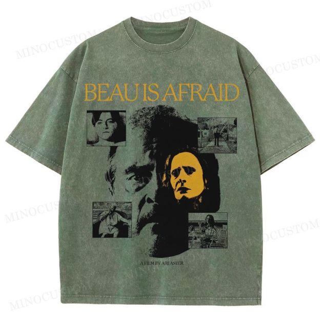 Beau Is Afraid Surreal Horror Retro Collage Graphic Washed T-Shirt