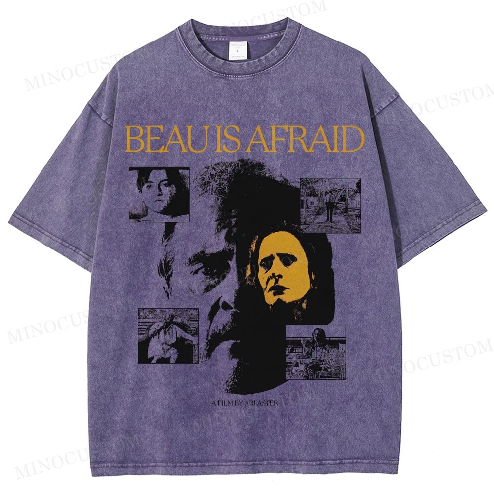 Beau Is Afraid Surreal Horror Retro Collage Graphic Washed T-Shirt