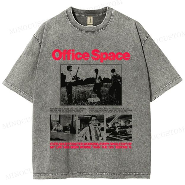 Office Space Comedy Retro Collage Graphic  Washed T-Shirt
