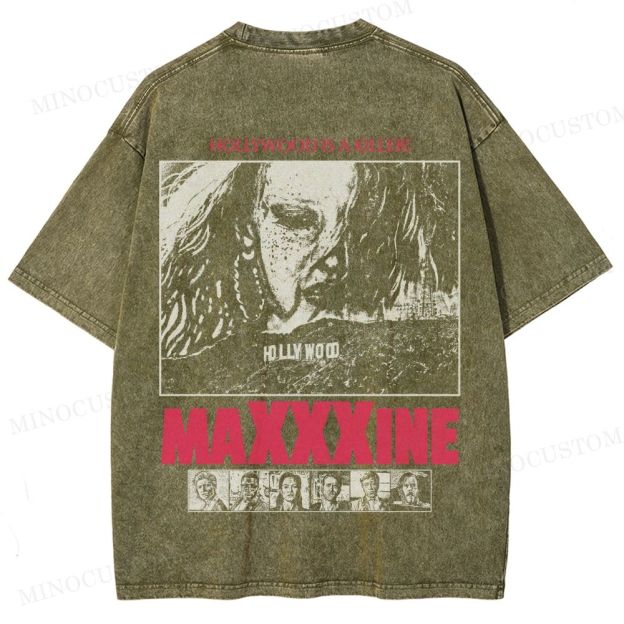 MaXXXine Horror Thriller Retro Poster Graphic Washed T-Shirt 