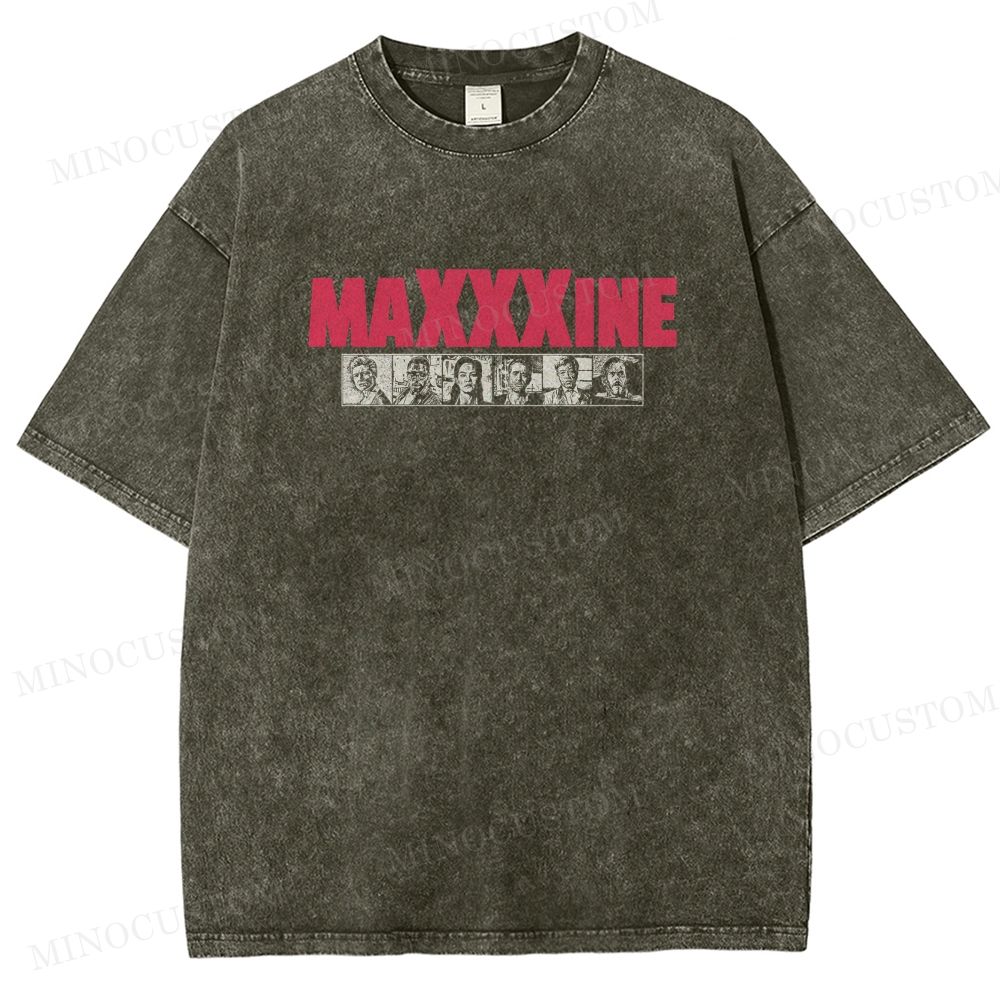MaXXXine Horror Thriller Retro Poster Graphic Washed T-Shirt 