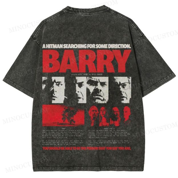Barry Crime Comedy Retro Collage Graphic Washed T-Shirt