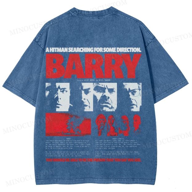 Barry Crime Comedy Retro Collage Graphic Washed T-Shirt