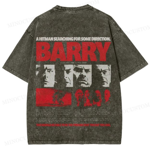 Barry Crime Comedy Retro Collage Graphic Washed T-Shirt