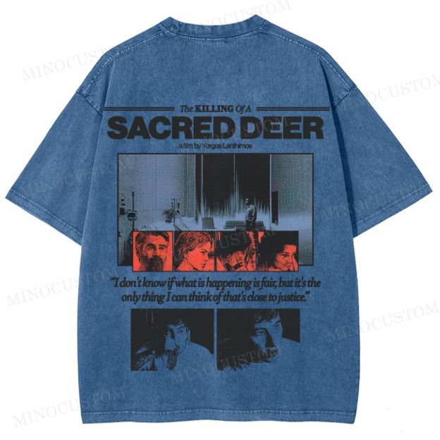 The Killing of a Sacred Deer Psychological Horror Retro Collage Graphic Washed T-Shirt