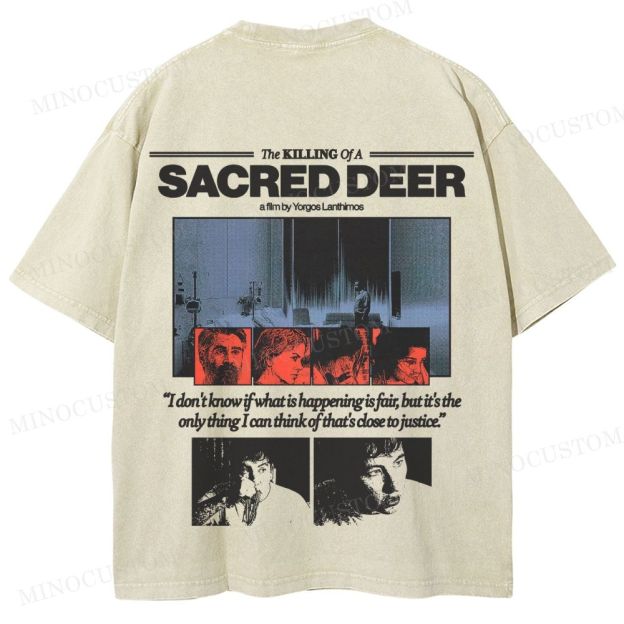 The Killing of a Sacred Deer Psychological Horror Retro Collage Graphic Washed T-Shirt
