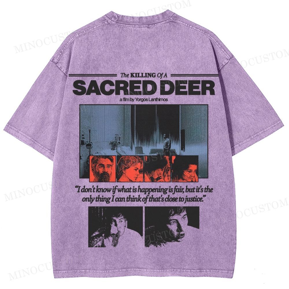 The Killing of a Sacred Deer Psychological Horror Retro Collage Graphic Washed T-Shirt