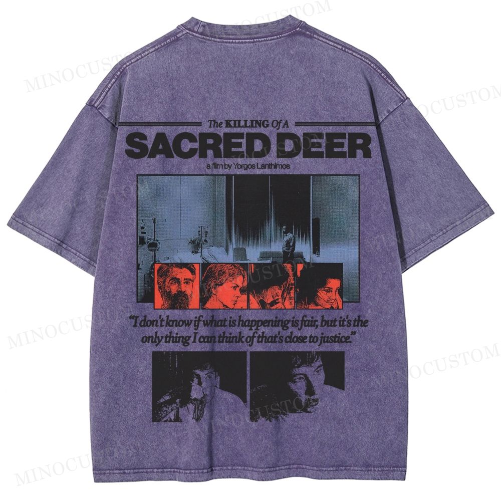 The Killing of a Sacred Deer Psychological Horror Retro Collage Graphic Washed T-Shirt