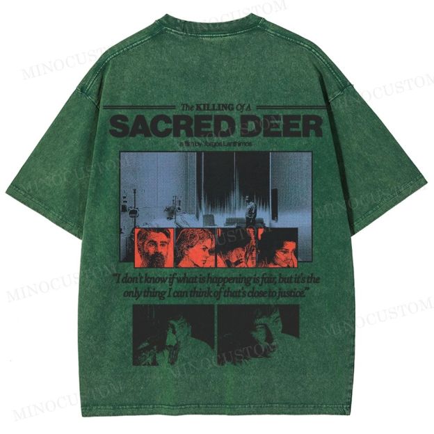 The Killing of a Sacred Deer Psychological Horror Retro Collage Graphic Washed T-Shirt